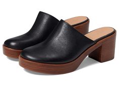 Chic Clogs With Ankle Strap And Removable Insole, Chic Ankle Strap Clogs With Removable Insole, Leather Footbed Ankle Strap Mules, Chic High Heel Mules With Leather Footbed, Chic Synthetic Clogs With Open Heel, Spring Leather Clogs With Padded Heel, Chic Leather Footbed Clogs For Work, Casual Sandals With Padded Heel For Work, Casual Workwear Sandals With Padded Heel