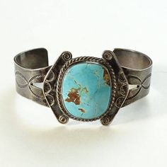 Old Navajo Blue Gem Turquoise Sterling Cuff Bracelet Handmade Native America by redroselady on Etsy Turquoise Stamped Cuff Bangle Bracelet, Turquoise Stamped Cuff Bracelet Bangle, Adjustable Turquoise Bangle For Collectors, Artisan Turquoise Engraved Bracelets, Adjustable Stamped Turquoise Bracelets, Artisan Turquoise Engraved Bracelet, Adjustable Turquoise Stamped Bracelets, Southwestern Blue Cuff Bracelet As Gift, Southwestern Style Stamped Blue Bracelets