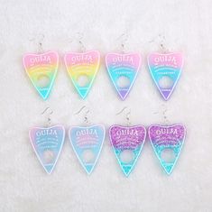 Ouija Planchette, Kawaii Earrings, Kawaii Accessories, Rainbow Glitter, Birthday Jewelry Gift, Soft Grunge, Grunge Style, Birthday Gifts For Kids, White Glitter