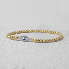 "* 3 mm Gold Filled (14/20) Beads * Evil Eye Gold Plated Sterling Silver, Sterling Silver Available in Various Sizes. Please choose from drop down list. I make 6.5\" for most wrist size and 5.5\" for kid's size. To determine your bracelet size: Measure with a tape around your wrist (where you would like the bracelet to sit). If you don't have access to a measuring tape, wrap a string around your wrist and measure the length with a ruler. This is your wrist size. To determine your bracelet size a Eye Bead Bracelet, Beaded Evil Eye, Bracelet Boho, Eye Bracelet, Cute Bracelets, Evil Eye Bracelet, Measuring Tape, Bracelet Stack, Jewelry Pouch