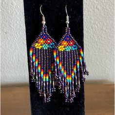 -Boho Beaded Tassel Earrings -Boho Statement Fashion Earrings With Gold Plated Hardware -Brand New From Distributor, No Actual Tags. Bohemian, Aztec, Navajo, Native American, Southwestern, Faux, Celestial, Costume Jewelry, Indie, Hippie, Tribal, Dangle, Multicolor, Colorful, Dream Catcher, Indie. Celestial Costume, Colorful Dream Catcher, Statement Fashion, Beaded Tassel Earrings, Brick Stitch, Beaded Tassels, Earrings Boho, Tassel Earrings, Boho Earrings