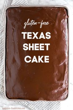 Texas Sheet, Gluten Free Chocolate Cake, Pan Sin Gluten, Texas Sheet Cake, Gluten Free Sweet, Moist Chocolate Cake