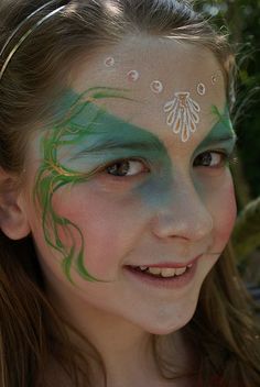 Mermaid by Jennifer Parker @ Kaleidoscope Face Painting Girl Face Painting, Kids Face Paint, Face Painting Designs, Paintings I Love, Painting Gallery, Painting Photos, Artistry Makeup, Drawing Tips