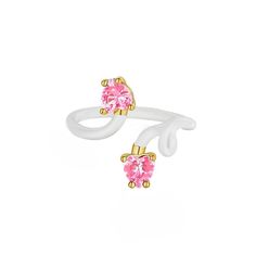 Complement your unique style with this House of Frosted white enamel & pink topaz ring. Click on this JEWELRY & WATCHES GUIDE to learn about fit, styles, materials and more! Complement your unique style with this House of Frosted white enamel & pink topaz ring. Click on this JEWELRY & WATCHES GUIDE to learn about fit, styles, materials and more! FEATURES Width: 3 mm Shank style: straight Metal: sterling silver Plating: 14k gold Finish: polished Nickel freeSTONE DETAILS Stone type: pink topaz Tot White Enamel Open Ring For Anniversary, Pink Open Ring With Prong Setting Jewelry, Pink Open Ring Jewelry With Prong Setting, White Open Ring With Enamel, Pink Prong Set Open Ring Jewelry, White Enamel Jewelry For Anniversary, White Enamel Open Ring, White Enamel Anniversary Rings, White Hallmarked Birthstone Wedding Ring