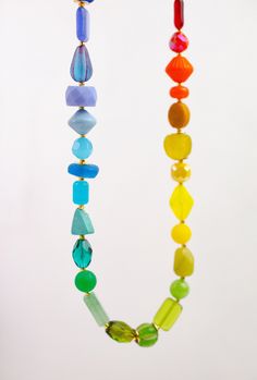 Colorful beaded necklae Bohemian Rainbow Crystal Necklaces With Colorful Beads, Bohemian Rainbow Crystal Necklace With Colorful Beads, Bohemian Rainbow Crystal Necklaces With Faceted Beads, Bohemian Rainbow Crystal Necklace With Faceted Beads, Bohemian Rainbow Faceted Beads Jewelry, Rainbow Single Strand Beaded Necklace As Gift, Rainbow Faceted Beads Necklace For Gift, Adjustable Rainbow Crystal Necklace With Faceted Beads, Rainbow Beaded Necklaces With Gemstone Beads As Gift