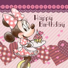 Happy Birthday Disney, Minnie Mouse Images, Birthday Clips, Happy Birthday Wishes Cards, Happy Birthday Dear, Birthday Blessings, Birthday Wishes Cards