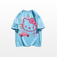 Stay Cute and Stylish with Hello Kitty in our Kawaii Sanrio Hello Kitty T-Shirt! 🐱👕 🌟 Adorable and Playful: This t-shirt is perfect for adding a touch of charm and cuteness to your everyday outfits. Ideal for fans of Hello Kitty and those who adore the Sanrio universe. ✨ Superior Quality: Crafted with precision to ensure top-notch quality. Designed with a comfortable fit and featuring a delightful Hello Kitty design. 💫 Hello Kitty Charm: Enjoy the delightful presence of Hello Kitty, the belo Trendy Cotton T-shirt With Hello Kitty Print, Harajuku Style Tops With Hello Kitty Print, Harajuku Style Hello Kitty Print Top For Streetwear, Playful Hello Kitty T-shirt For Summer, Casual Cotton T-shirt With Cute Design, Kawaii T-shirt With Cartoon Print Crew Neck, Harajuku Hello Kitty Crew Neck Top, Harajuku Hello Kitty Print Cotton Tops, Harajuku Style Hello Kitty Cotton Tops