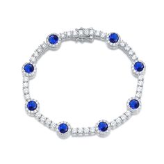 PRICES MAY VARY. ✦SAPPHIRE BRACELET✦ This beautiful round blue sapphire bracelet is modern and classic. The tennis bracelet is halo-set with 8 pieces sapphire stones, make the bracelet look so sparkling and stylish. Wearing it you will be more shinning in any occasions. ✦SEPTEMBER BIRTHSTONE BRACELET✦ Elegant created blue sapphire bracelet is known as the wisdom stone and will bring you peace and wellness of mind. This sparkling and colorful tennis-style bracelet is a great look any time. ✦TENNI Elegant Blue Jewelry For Birthday Gift, Round Cubic Zirconia Crystal Bracelet With Gemstones, Round Crystal Bracelet With Cubic Zirconia Gemstone, Cubic Zirconia Crystal Bracelet With Gemstones, Sapphire Cubic Zirconia Bracelets, Cubic Zirconia Crystal Bracelet Gift, Crystal Gemstone Bracelet For Anniversary, Blue Cubic Zirconia Bracelet Gift, Anniversary Crystal Gemstone Bracelet