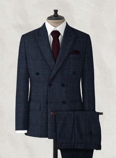 Delivering timeless tweed with a modern flavor opt for our Harris Tweed King Blue Double Breasted Suit that offers a contemporary take on tailored sophistication. Crafted from wool, the suit features a strong statement due to its striking checks pattern that adds a traditional vintage look, smooth yet luxurious to feel. Take this suit to a fresh level that’ll work from days at the office to special occasions in cooler weather. 
 
 Look Includes  Harris Tweed King Blue Fabric  Double Breasted Jac Tweed Notch Lapel Suit For Business Casual, Business Casual Tweed Suits With Notch Lapel, Business Suit With Herringbone Pattern And Suit Collar, Tailored Tweed Suits For Business Casual, Business Tweed Jacket, Timeless Wool Double Breasted Suit For Business Casual, Tweed Suits For Workwear, Fitted Tweed Suits For Business Casual, Sophisticated Tweed Jacket For Workwear