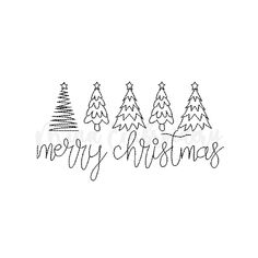 merry christmas trees with the word'merry christmas'in cursive font on a white background