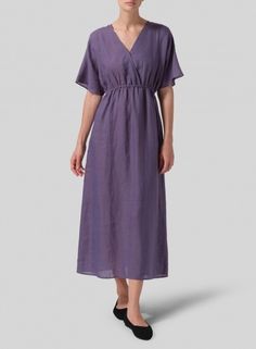 Dressed up or down this classic sophisticated breezy dress will be your favourite go-to. (Plus size available) Miss Me Outfits, Vivid Linen, Linen Clothing, Breezy Dress, Sleeves Dress, Linen Dresses, Linen Clothes, Dolman Sleeve, Natural Linen