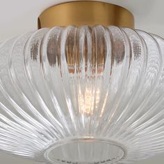 a close up of a glass light fixture