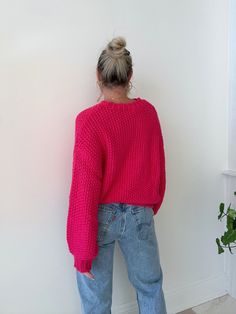 Details: Chunky knit sweater Balloon sleeves Oversized fit Size + Fit: Model is 5'4 Wearing size medium Fabric + Care: 100% acyclic Shipping + Return: Free US ground shipping on orders $100+ We offer free returns and a refund in the form of store credit with items not worn within 10 days of delivery For more info on returns visit our returns page Chunky Knit Sweater, Chunky Knits Sweater, Balloon Sleeves, Chunky Knit, Oversized Fits, Fabric Care, Knit Sweater, 10 Days, Knitted Sweaters