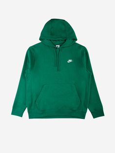 Drawstring hood  Front pouch pocket  Embroidered logo on chest   Size & Fit: Fit regular Green Nike Hoodie, Nike Sportswear Club Fleece, Real Christmas, Hoodie Green, Nike Sweatshirts, Nike Hoodie, Fleece Sweatshirt, New Nike, Sweater Coats