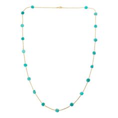 Connie Craig Carroll Jewelry Tina 33-3/4"  Freeform Gemstone Necklace Bye-bye blasé outfits. The invigorating splash of pastel color in this gemstone layering piece is perfect for escaping fashion doldrums.       Approx. 33-3/4"L x 5/16"W      Goldtone; polished finish      Cable-link lobster-claw clasp    Stone Information       All sizes and weights approximate     Aquamarine: Freeform (11x10x16 - 10x8x4mm)     Peach Sunstone: Freeform (11x10x16 - 10x8x4mm)     Amazonite: Freeform (11x10x16 - 10x8x4mm) Elegant Blue Amazonite Jewelry, Blue Single Strand Amazonite Jewelry, Blue Amazonite Jewelry With Single Strand, Blue Amazonite Single Strand Jewelry, Faceted Blue Amazonite Jewelry, Blue Faceted Amazonite Jewelry, Color Bands, Jewelry Show, Bye Bye