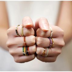 Dainty & Mighty Birthstone Crystal Ring - Zencrafthouse Affordable Beaded Rings For Gifts, Cheap Colorful Beaded Rings As Gift, Cheap Beaded Rings For Gifts, Affordable Beaded Rings For Everyday Wear, Affordable Dainty Stackable Crystal Ring, Seed Bead Wire Rings, Selfmade Rings, Pearl Stacking Ring, Stone Jewellery