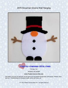 the snowman gnome wall hanging pattern is shown