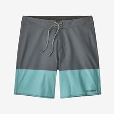 Leveled-up, everyday boardshorts that are built to perform, featuring recycled polyester/spandex fabric with streamlined four-way stretch. These lightweight, quick-drying surf shorts are for the surfer who desires more speed in their maneuvers but isn't opposed to a laidback point break breeze. The outseam is 18. Made in a Fair Trade Certified™ factory. Outdoor Swim Trunks In Recycled Polyester, Midweight Moisture-wicking Shorts For Summer, Summer Swim Trunks In Recycled Polyester For Outdoor Activities, Sporty Nylon Swim Trunks For Surfing, 4-way Stretch Swim Trunks For Outdoor, Recycled Polyester Swim Trunks With Built-in Shorts For Beach, Patagonia Beach Bottoms With Built-in Shorts, Nylon Athletic Surfing Shorts, Nylon Athletic Shorts For Surfing