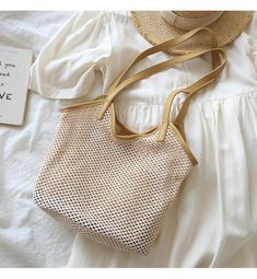 Straw Woven Fishnet Tote Bag with Inner Pouch, Retro Vibes, Summer Bag – Elena Handbags Beige Shoulder Bag For Beach Shopping, Beige Shoulder Bag For Beach Season Shopping, Summer Sand-colored Straw Bag, Summer Woven Sand-colored Shoulder Bag, Trendy Cream Beach Bag For Beach Season, Cream Bags For Shopping In Beach Season, Beige Straw Bag For Daily Beach Use, Trendy Cream Straw Beach Bag, Trendy Cream Straw Bag For Beach