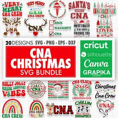 the christmas svg bundle includes over 20 designs