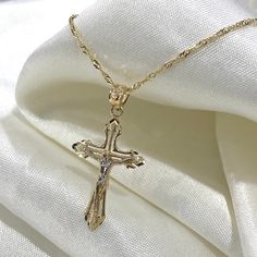 14K Two Tone Gold Jesus Crucifix Cross Pendant with 1.2mm Singapore Chain Chain Necklace, Religious Pendant, gift idea for Women/Men ✅ PENDANT SPECIFICATIONS:  ➤ Height: 0.98 in. (25 MM)  ➤ Width: 0.63 in. (16 MM)  ➤ Average Weight: 0.95 gr. ✅ CHAIN SPECIFICATIONS:  ➤ Width: 1.2 MM  ➤ Clasp Type: Spring Ring  ➤ Fits Into Bale : 2.5 ➤ Length: 16 inches   Avg Weight: 1.04 ➤ Length: 18 inches   Avg Weight: 1.12 ➤ Length: 20 inches   Avg Weight: 1.26 ➤ Length: 22 inches   Avg Weight: 1.35 ➤ Length: Figaro Chain Cross Necklace As Gift, Crucifix Cross Necklace With Figaro Chain As Gift, Figaro Chain Crucifix Necklace As Gift, Crucifix Figaro Chain Necklace As Gift, Crucifix Cross Necklace With Curb Chain As Gift, Crucifix Cross Necklace With Curb Chain For Gifts, Golden Cross Necklace, Pendants For Men, Men Pendant