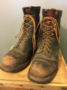 Vtg 9" Black Leather Herman Survivors Work Boots Mens 9 Logger Steel Toe Wms 11 | eBay Herman Survivor Boots, Worn Leather Boots, Steal Toed Boots, Vintage Boots Men, Farmer Fashion Men, Vintage Work Boots With Reinforced Snip Toe, Vintage Boots With Reinforced Toe For Outdoor Work, Vintage Lace-up Work Boots For Outdoor, Vintage Work Boots With Reinforced Toe For Outdoor Work