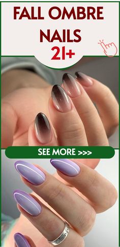 Discover the elegance of ombre with our sophisticated Fall Ombre Nails, curated to add a dash of imagination and sophistication to your nail art. Drawing inspiration from the enchanting hues of autumn, our collection showcases an array of exquisite color blends and transitions. From gentle pastel gradients to striking jewel tones, there's a diverse selection to cater to every preference. Classy Ombre Nails Short, Dip Nails Purple Ombre, Elegant Nails Ombre, Ombre Fade Nails, Unicorn Ombre Nails, Hombre Nail Designs, Dusty Rose Ombre Nails, Oval Ombre Nails, Black Tip Ombre Nails