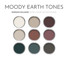 the color scheme for mood earth tones in sherylin williams's whole house color scheme