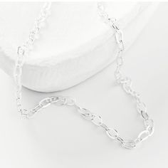 this silver chain can be worn alone as a simple, subtle statement or as a layering piece.