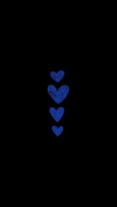 blue hearts on a black background