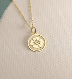 14K Real Solid Gold daffodil flower gold necklace ● Material of pendant: Solid Gold 14k ( REAL GOLD ) ● Metal Stamp: 14L ( REAL GOLD ) ● The pendant is available in 6 sizes: - 14,0 mm / 0,55 inches ( Diameter ) In the photos - 15,3 mm / 0.60 inches ( Diameter ) - 16,5 mm / 0,65 inches ( Diameter ) - 19,1 mm / 0,75 inches ( Diameter ) - 21 mm / 0,82 inches ( Diameter ) - 23 mm / 0.90 inches ( Diameter ) ( In the photos the size is 14mm / 0.55 inches Diameter ) ( Jump Ring inner diameter: 4 mm ) ● Yellow Gold Flower Charm Necklace, 14k Gold Flower Charm Necklace With Pendant, Yellow Gold Round Charm Necklace With Flower Detail, 14k Gold Flower Charm Necklace, 14k Gold Flower Pendant Charm Necklace, Yellow Gold Flower Charm Necklace With Round Pendant, Yellow Gold Round Flower Charm Necklace, Delicate Yellow Gold Flower Pendant Necklace, 14k Gold Birth Flower Necklace