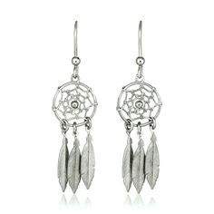 LOVCIA Premium Enchanting Sterling Silver Dream Catcher Drop Earrings Wire Clasp, Dream Catcher Earrings, French Wire, Silver Shop, Dream Catchers, Drop Earring, Elegant Earrings, Metal Stamping, Sterling Earrings