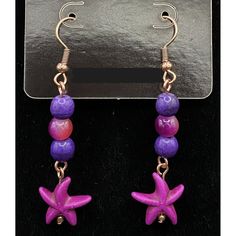 Copper Tone Purple Starfish & Purple Bead Earrings Dimensions: 1/2"W X 2-3/8"L Fresh Items Added Daily Please Note That We Do Not Claim To Be An Experts. We Do Our Best To Describe Items Accurately And Provide Pictures. However, We May Not Always Be Aware Of Certain Flaws Or Issues The Item May Have Due To Our Limited Knowledge. Please Be Your Own Expert By Looking At The Pictures And Asking Any Questions Before Purchase If You Have Any Concerns. We Do Our Best To Ensure That Our Photos Are As T Purple Starfish, 2024 Jewelry, Jewelry Purple, Ancient Jewelry, Bead Earrings, Jewelry Diy, Digital Photography, To Color, Starfish