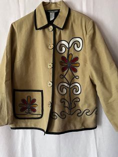 Bohemian Embroidered Blazer Jacket sz S 90s Womens Blazer Jacket light Weight Coat Y2k Embroidered Clothing Indigo Moon Clothing Boho Small by ReVintageBoutique on Etsy Moon Clothing, Boho Trends, Dollar Gift, Small Boho, Embroidered Clothes, Womens Blazers, Blazer Suit, Blazer Jacket, Women's Blazer