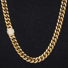 12mm Miami Cuban Link Chain Iced Clasp - Different Drips Women Street Fashion, Cuban Necklace, Gold Cuban Link Chain, Miami Cuban Link Chain, Miami Cuban Link, Cuban Link Chain Necklaces, Miami Cuban, Hip Hop Jewelry, Cuban Link Chain