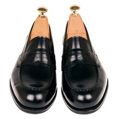 BLACK PENNY LOAFERS FOR WOMEN Timeless Black Slip-on Loafers, Luxury Black Slip-on Oxfords, Luxury Black Loafers With Brogue Detailing, Black Luxury Wingtip Loafers, Luxury Black Wingtip Loafers, Timeless Black Loafers For Work, Timeless Black Loafers For Workwear, Luxury Slip-on Black Leather Shoes, Luxury Black Slip-on Leather Shoes