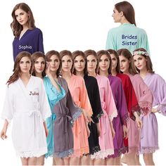 women's bathrobes in various colors and sizes