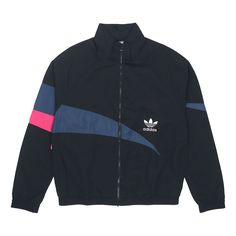 Men's adidas originals TS Track Top Logo Printing Contrasting Colors Sports Jacket Autumn Black H46698 (Gift to Boyfriend) Adidas Logo Functional Windbreaker For Streetwear, Adidas Sporty Track Jacket With Logo, Adidas Track Jacket For Streetwear, Adidas Logo Outerwear For Sports Season, Sporty Adidas Track Jacket, Sporty Adidas Windbreaker With Logo, Adidas Functional Track Jacket For Streetwear, Adidas Logo Windbreaker For Streetwear, Adidas Windbreaker For Streetwear