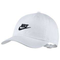 the nike cap is white and has black logo on the front, while it's adjustable