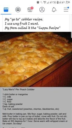 an image of a recipe on the facebook page