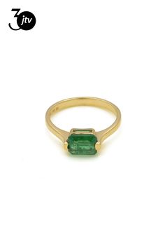 1.45 Ctw Emerald Ring in 14K YG Metal-2.24 Grams Emerald Ring, Emerald, Ring, Gold