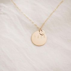 Dainty 14k Gold Filled Engraved Charm Necklaces, Gold Charm Necklace Gift For Mom, Everyday 14k Gold Filled Round Disc Charm Necklace, Dainty Engraved 14k Gold Filled Charm Necklaces, Dainty 14k Gold Filled Engraved Charm Necklace, Hypoallergenic Round Necklace Gift For Mom, 14k Gold Dangle Charm Necklaces For Gifts, 14k Gold Dangle Charm Necklaces As Gift, Hypoallergenic Round Pendant Necklace For Mom