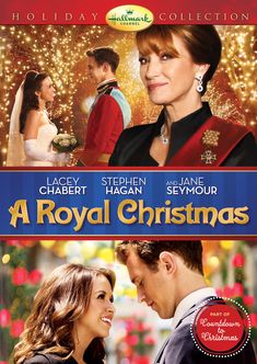 a royal christmas dvd cover with the title in english and spanish, featuring an image of a