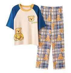 Super cute comfortable pyjamas. Feels so warm and cute on! Two piece - comes with bottoms and top separate. Casual Cartoon Print Cotton Sleepwear, Casual Cotton Sleepwear With Cartoon Print, Casual Cartoon Print Sleep Sets, Casual Cartoon Print Sleepwear Sets, Casual Sleepwear Sets With Cartoon Print, Cute Blue Home Sleepwear, Casual Yellow Pajama Party Sets, Yellow Casual Sets For Pajama Party, Casual Yellow Sets For Pajama Party