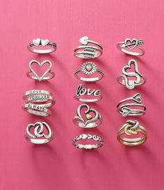 James Avery Rings On Hand, Rings On Hand, Bright Summer Acrylic Nails, James Avery Rings, Hand Jewelry Rings, Heart Wedding Rings, Rings Aesthetic, James Avery Jewelry, Summer Acrylic Nails