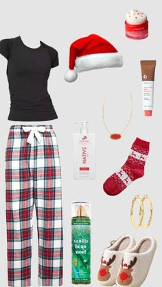 Where To Get Christmas Pjs, Christmas Outfit Ideas Teens, Basic Christmas Outfits, Christmas Outfit Layout, Christmas Outfit Preppy, Christmas Aesthetic Clothes, Christmas Outfit For School, Crismas Outfits, Christmas Theme Outfits