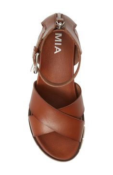 A lugged platform sole adds a sporty element to this versatile ankle-strap sandal.Sizing: True to size. M= standard width Cognac Wedges Outfit, Italian Shoes Women, Mia Mia, Low Heel Wedges, Platform Wedge Heels, Womens Sandals Summer, Ankle Strap Wedges, Fancy Shoes, Italian Shoes