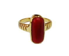 "Coral Moonga 4.00-11.00 Ct. Stone Panchadhatu(Copper) Adjustable Ring For Men & Women. This ring is suitable for Men & Women having ring sizes between 4.25 to 12.00 as per US ring standards. Size of this ring is easily by hand. Fine quality Red Coral is used to give best results for your astrological needs. Stone will be neat and clean without blemishes. Gemstone is left open from the back side. Gemstone certified by a Well reputed laboratory. This fashionable flat Rings band is dainty Flat Rings, Red Coral Ring, Coral Ring, Red Band, Ring For Men, Unisex Ring, Ring Sizes, Friendship Gifts, Jewelry Ring