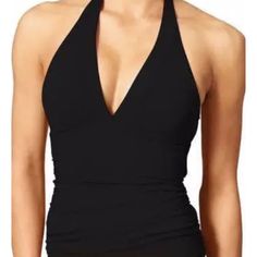 Nwt Athleta, Size Xxs, Womens Black Halter Tankini Top $59. Lined. Shell 75% Nylon, 25% Spandex. Lining 100% Polyester. Style 739201. Lightly Padded Cups. Ruched Sides. This Comes From A Clean Smoke Free And Pet Free Environment. First Picture Is A Stock Photo. Fitted T-back Halter Top Athleisure, Fitted T-back Halter Top For Gym, Sporty Fitted Halter Top With Built-in Bra, Fitted Racerback Halter Top For Gym, Fitted Racerback Halter Top For Workout, Summer Solid Halter Neck Activewear, Stretch Halter Top For Sports, Summer Halter Neck Solid Activewear, Solid Halter Neck Activewear For Summer