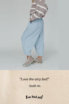 Relaxed and easygoing feel, these pants are the epitome of casual boho chic, the Cool Touch Pleated Pants are the perfect airy touch for your wardrobe! You'll love these laid - back stylish pants because they feature: Comfortable, lightweight, Cotton denim fabric Relaxed and loose tapered wide leg silhouette at a cropped length High - rise waistline with a button and zipper front closure, an elastic back detail, and belt loops Cute pleated front details for an added touch Convenient side pockets Comfortable Cotton Pants With Cropped Leg, Trendy Straight Leg Cotton Harem Pants, Comfortable Cropped Leg Cotton Pants, Comfortable Cotton Cropped Leg Pants, Comfortable Cropped Cotton Pants, Bohemian Wide Leg Parachute Pants For Loungewear, Trendy Cotton Harem Pants With Straight Leg, Bohemian Wide-leg Parachute Pants For Loungewear, Chic Spring Harem Pants With Tapered Leg